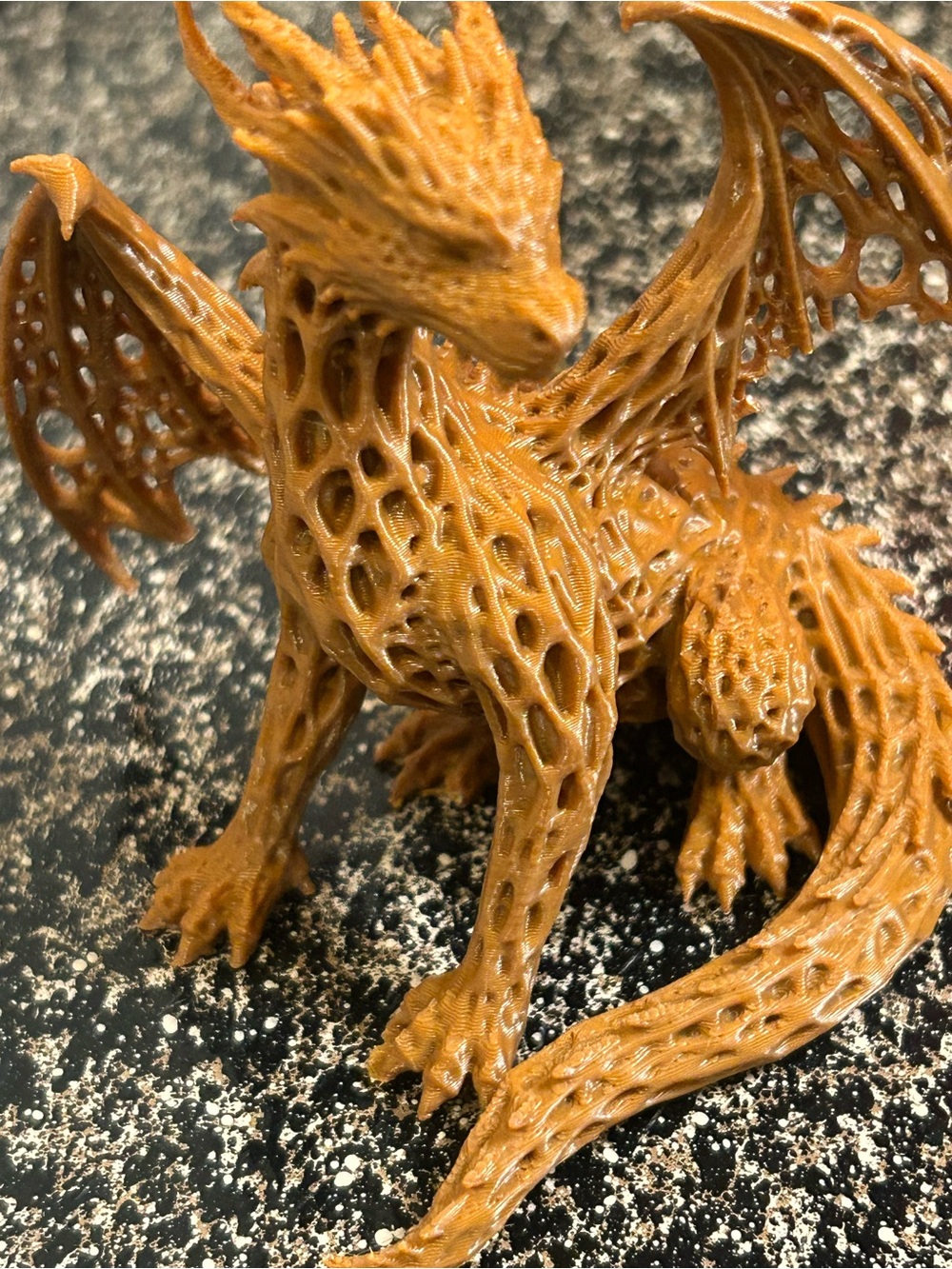 Honey Brown Dragon Figurine for Reptile Decor